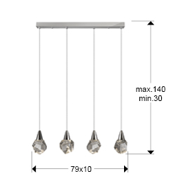 LAMPARA 4L·AQUARIA· CROMO