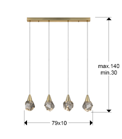 LAMPARA 4L·AQUARIA·ORO MATE