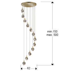 LAMPARA 12L·AQUARIA·ORO MATE