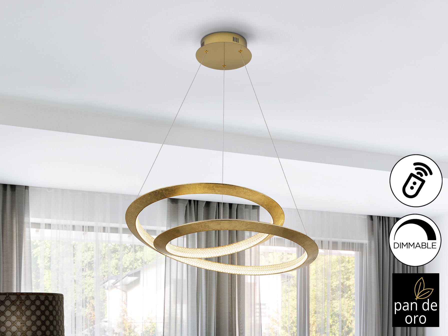 ETERNITY- LAMPARA PAN ORO Ø60 DIM
