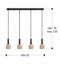 LAMPARA 4L ·SINCRO· NEGRO/ORO