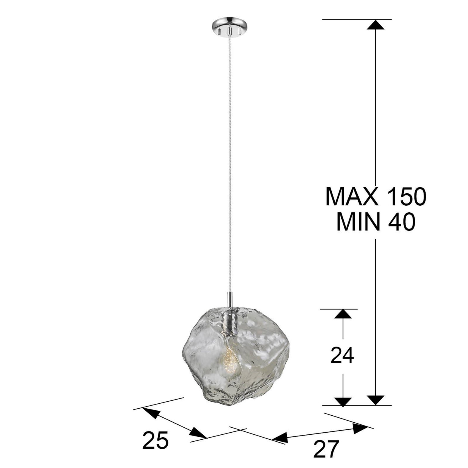 LAMPARA 1L Ø27·PETRA·CROMO E27