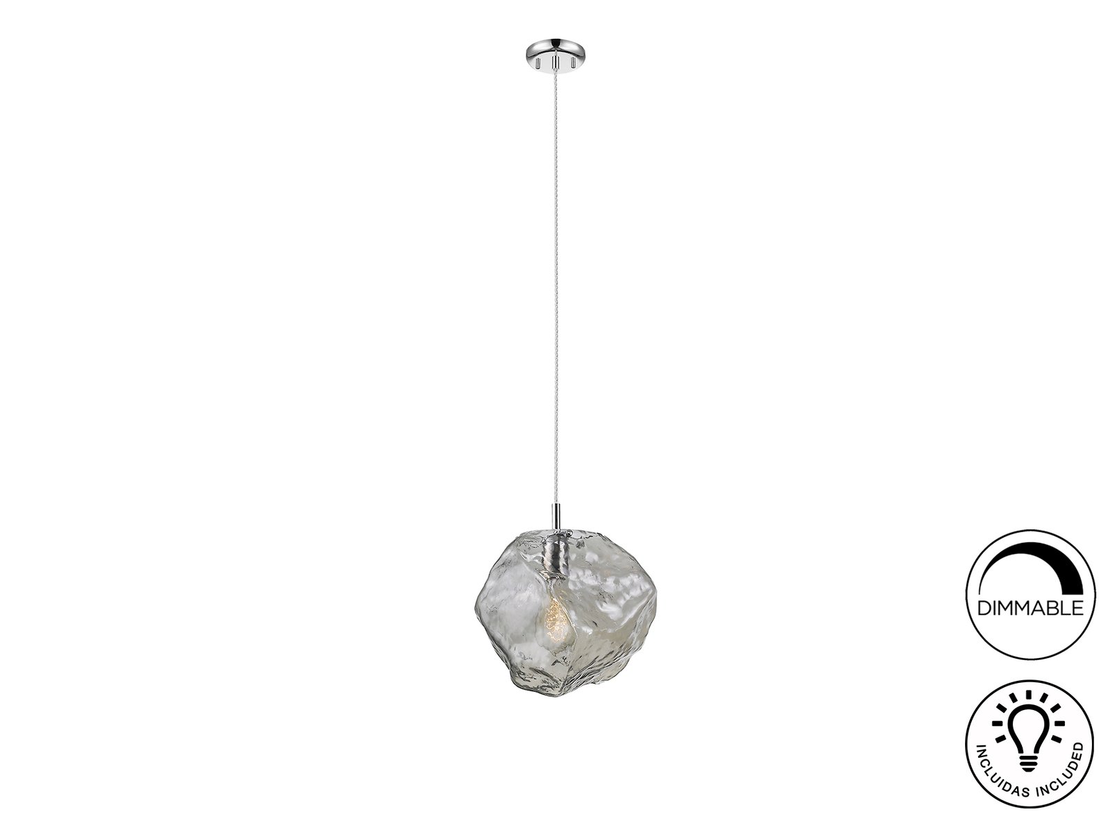 LAMPARA 1L Ø27·PETRA·CROMO E27 - Imagen 4