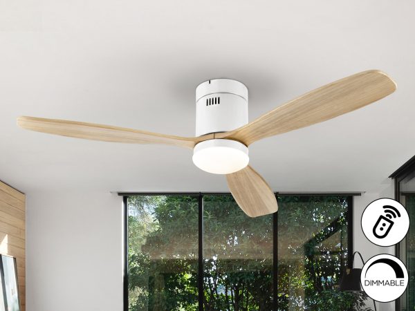 SIROCO-VENTILADOR BLANCO MADERA DIM