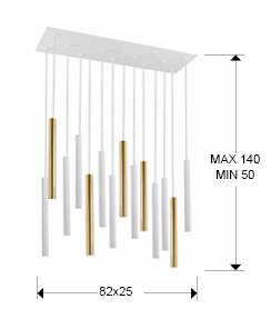 LAMP·VARAS·ORO/BLANCO 14L DIM