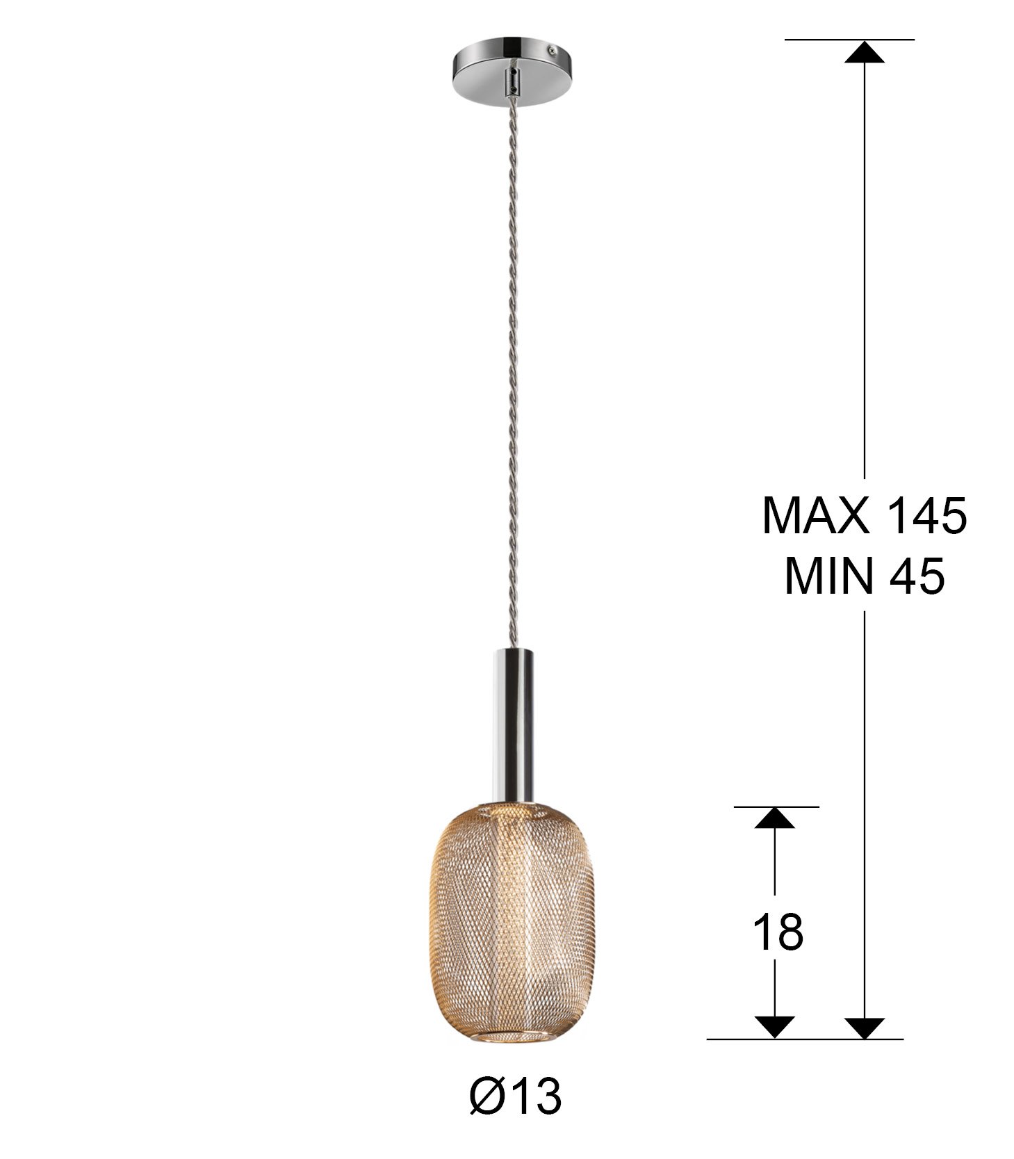 MICRON-LAMPARA 1L CROMO/ORO