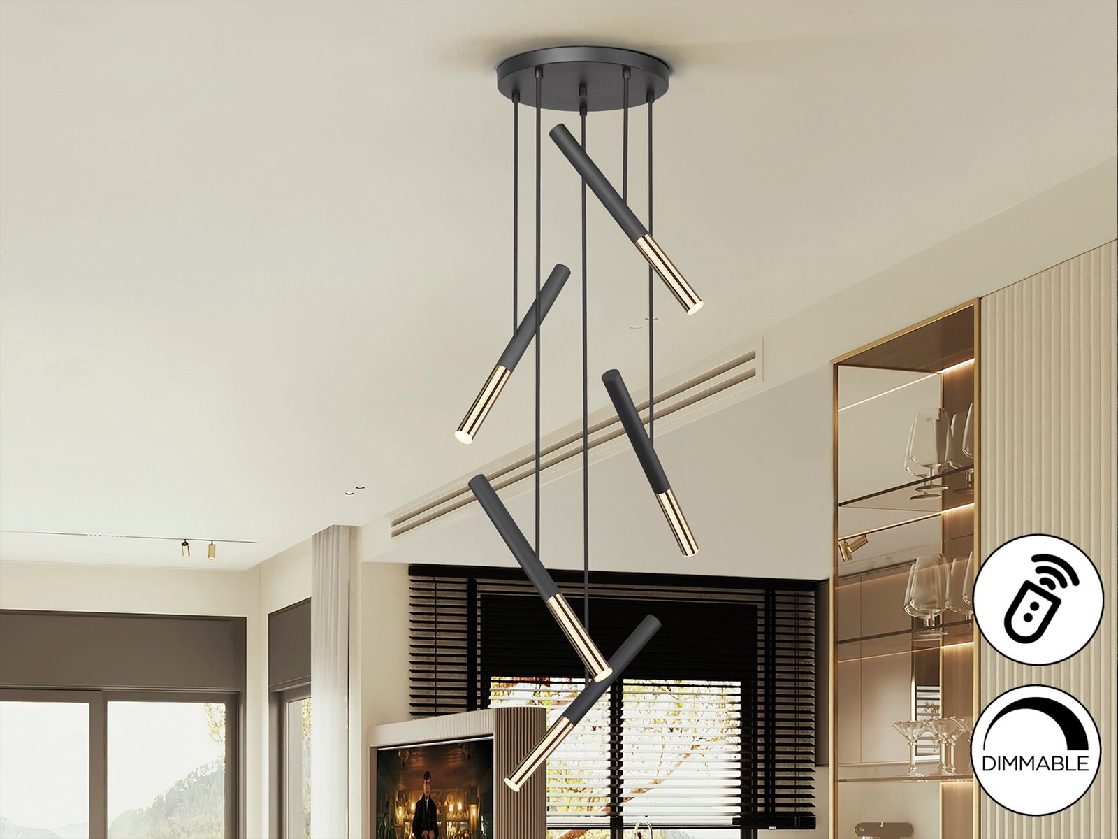 EDNA-LAMPARA 5L NEGRO-ORO DIM