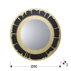 OCASO- ESPEJO PAN DE ORO-NEGRO D90
