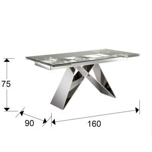 MESA COM.EXTENS. ACERO ·MIKA·