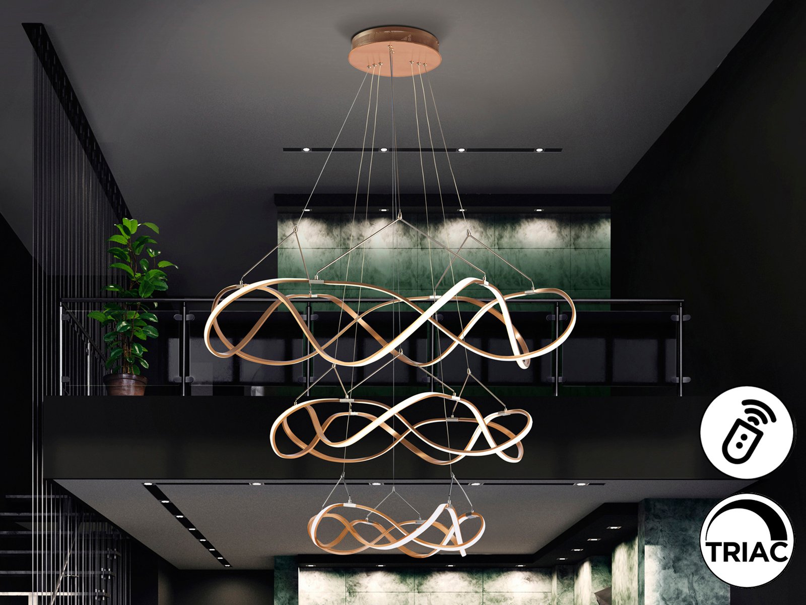 MOLLY-LAMP 3 AROS 110D ORO ROSA DIM