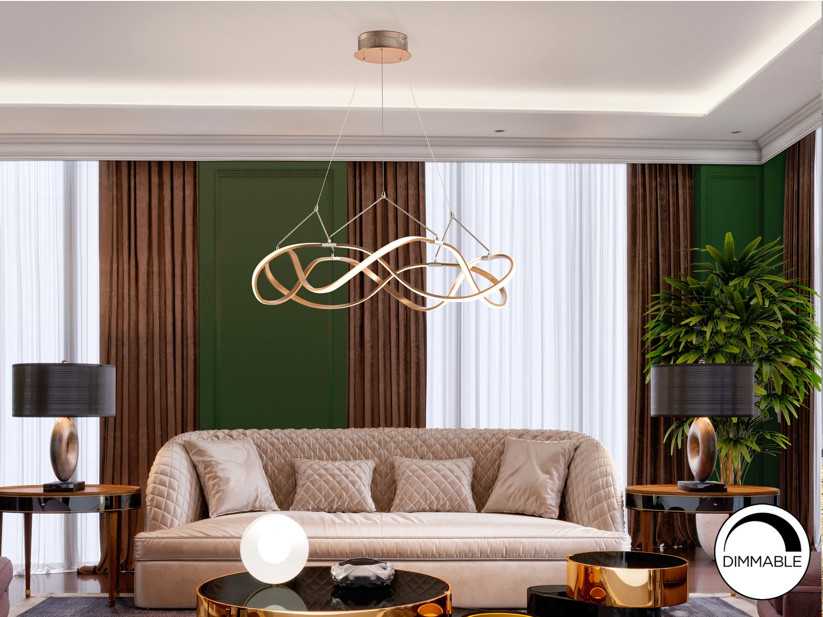 LÁMPARA LED ·MOLLY· 80Ø ORO ROSA - Imagen 2