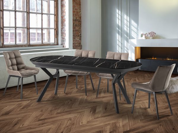 ANTEA- MESA COMEDOR- T MARMOL NEGRO