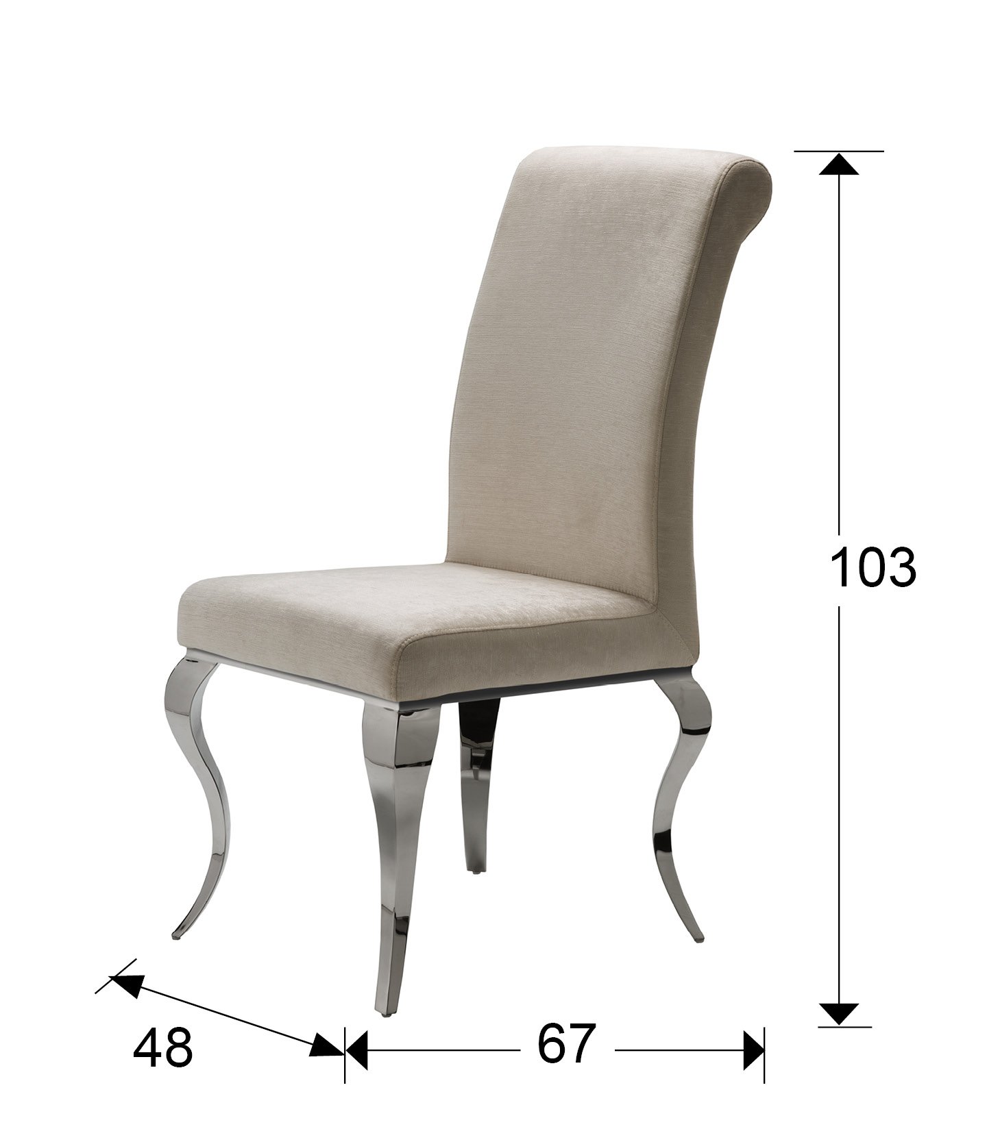 SILLA ·BARROQUE· ACERO BEIGE