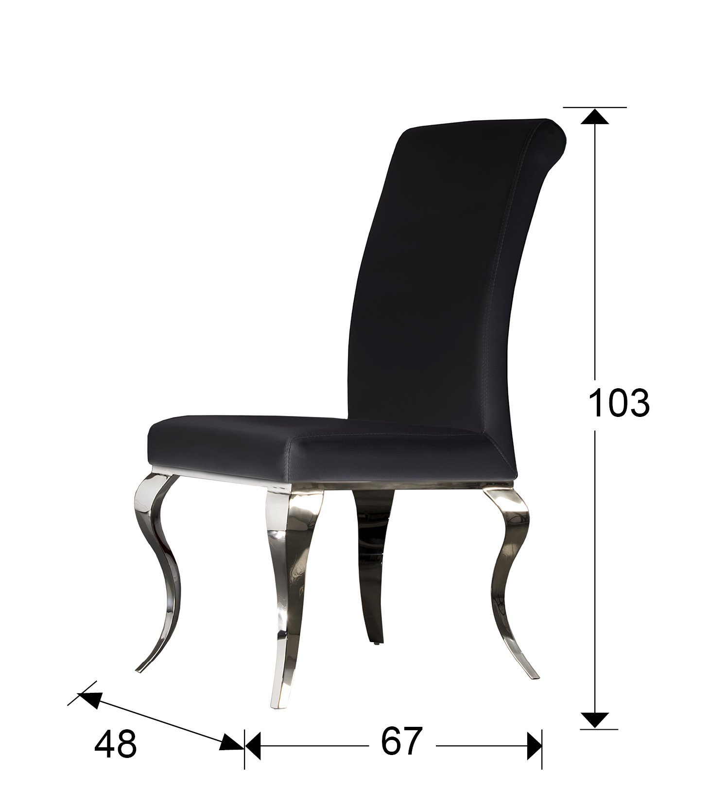 SILLA ·BARROQUE· ACERO NEGRA