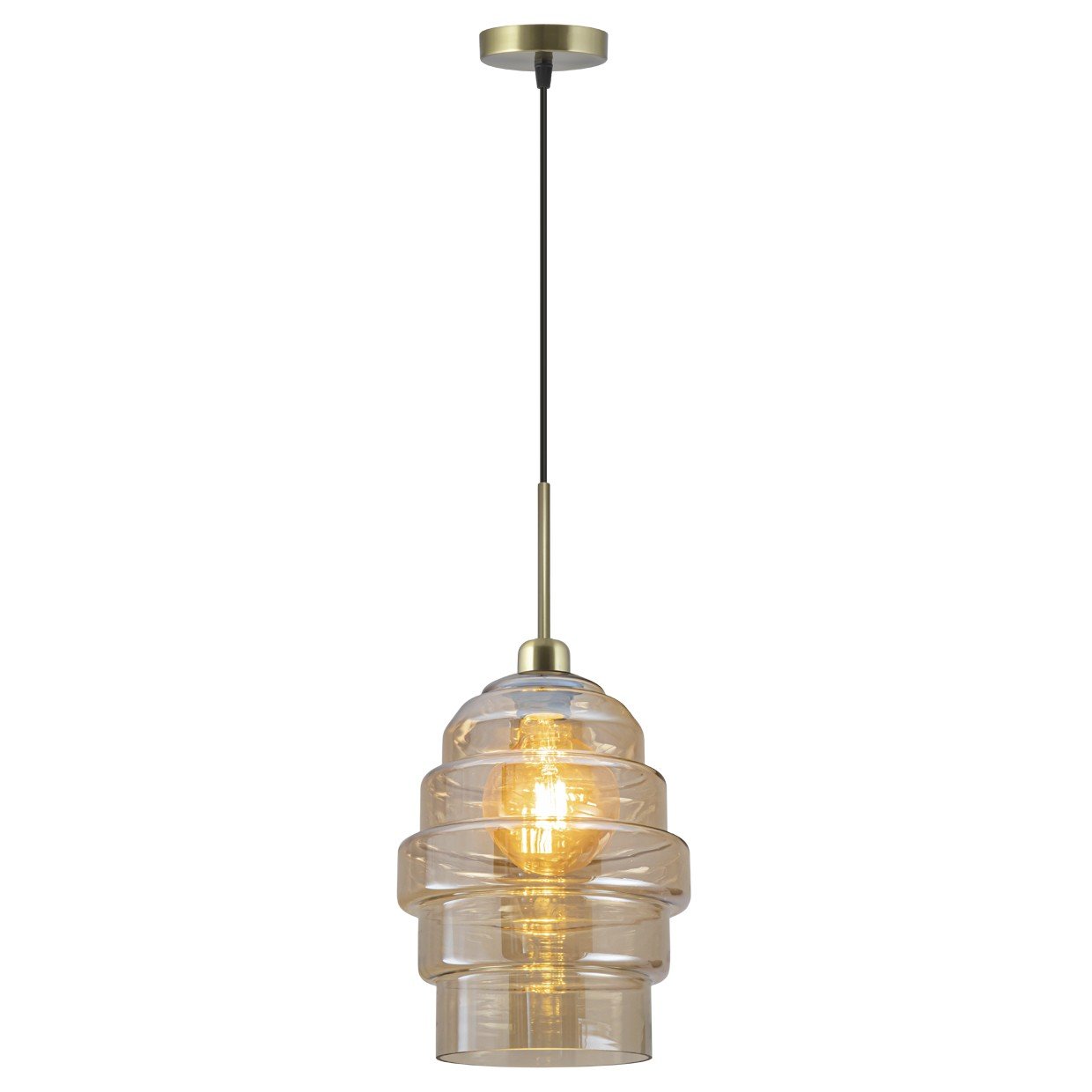 COLGANTE AMBER CRISTAL AMBAR 1 X 60W E-27