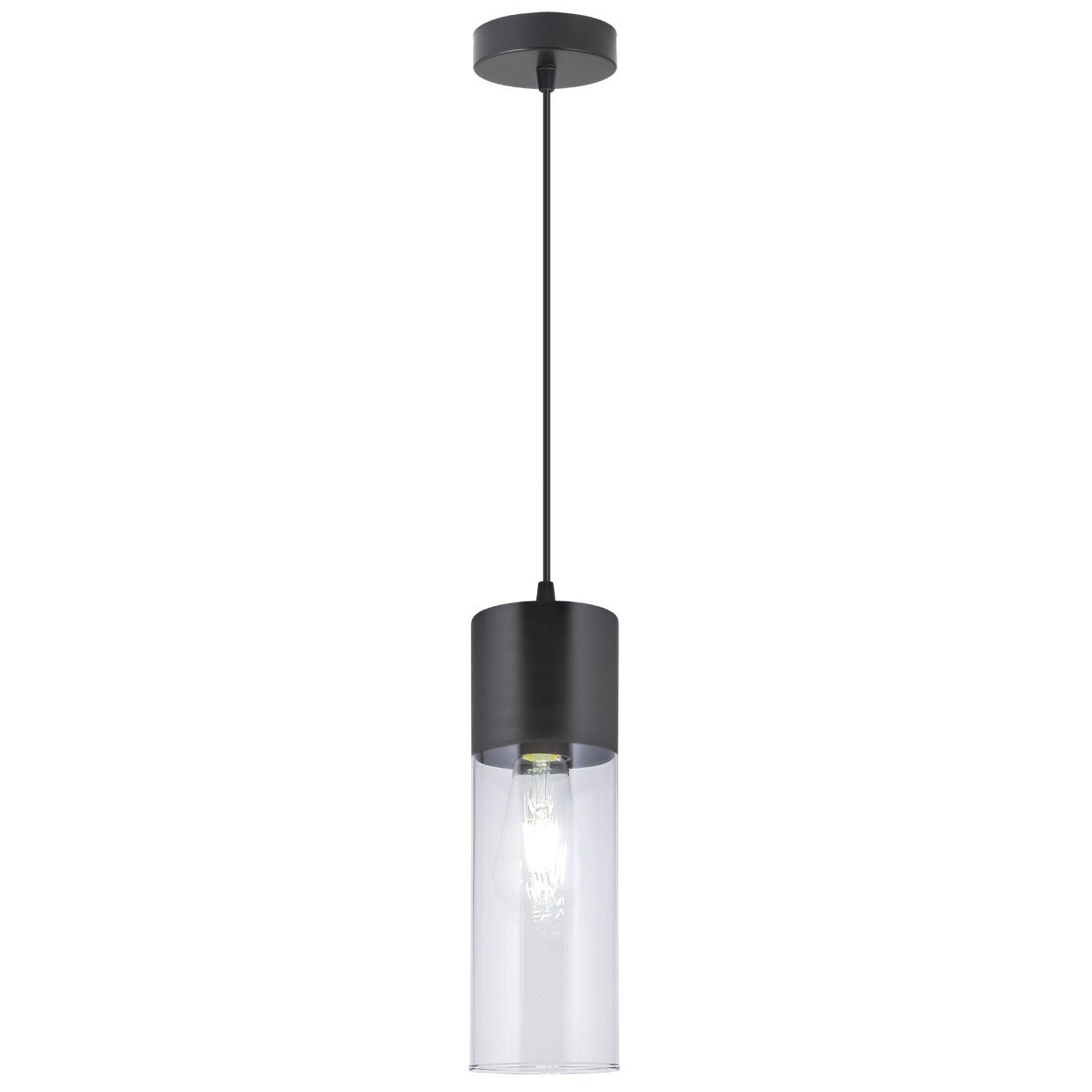 COLGANTE DEREK NEGRO-TRANSP. 1 X 60W E-27 - Imagen 5