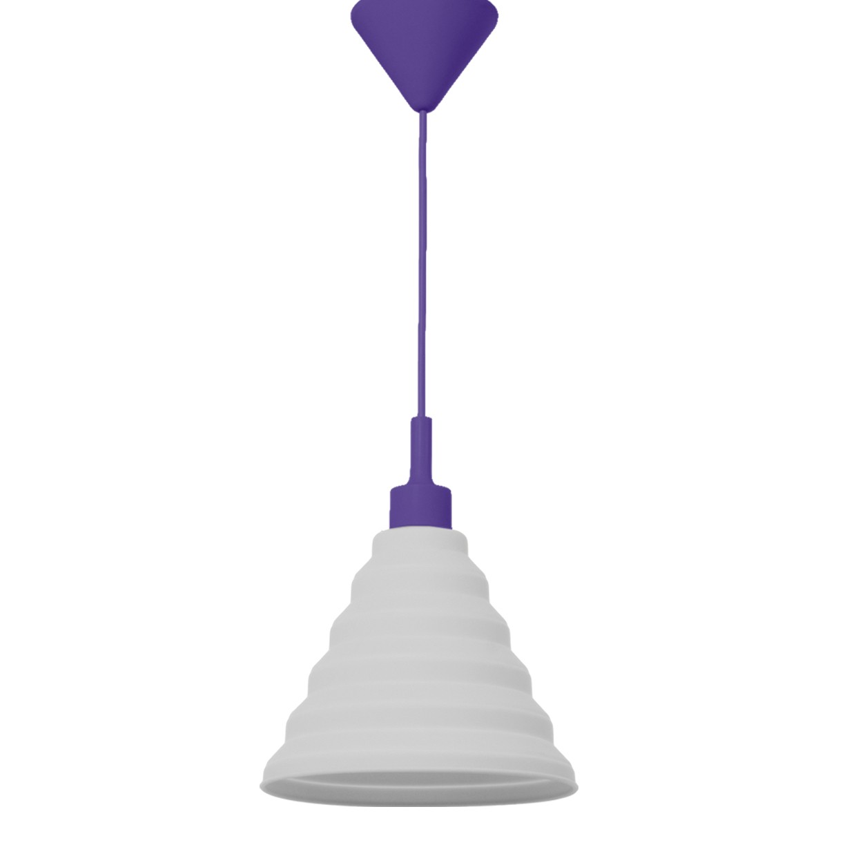 COLGANTE PIRAMIDE BL-MORADO 1 X E-27