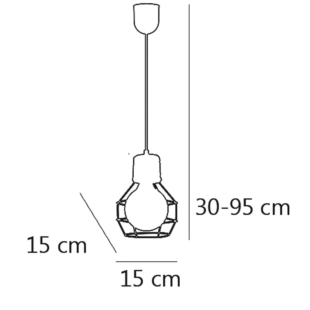 COLGANTE TRENA NEGRO 1 X 60W E-27 - Imagen 5