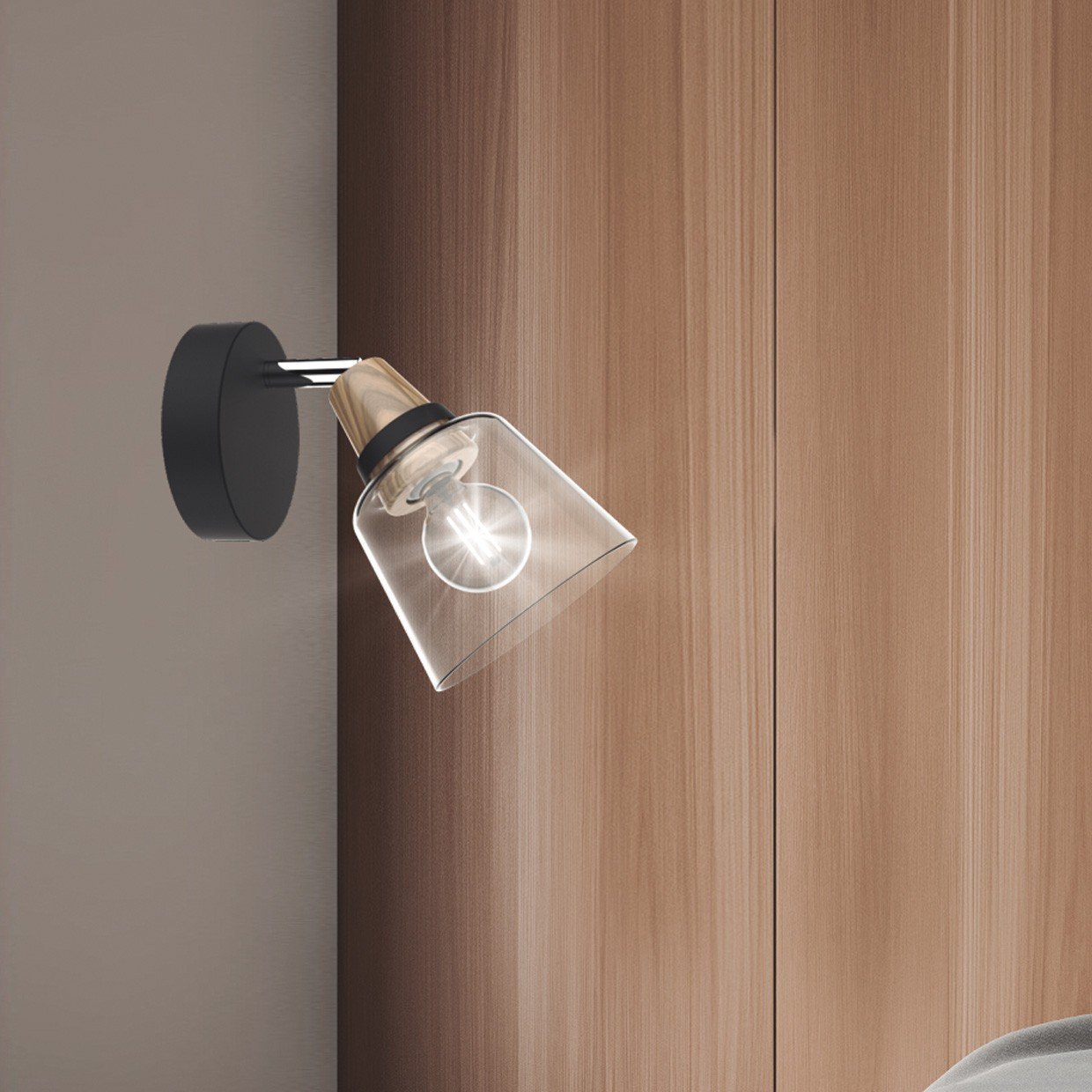 FOCO 1L INDIGO NEGRO-MADERA 1 X 40W E-14 - Imagen 4