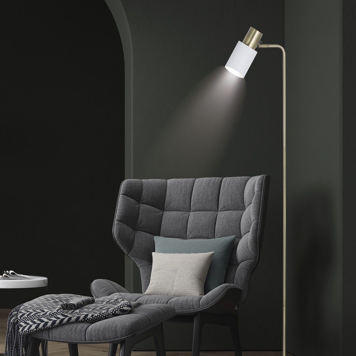 PIE SALON MAENA BLANCO-LATON 1 X 40W E-14 - Imagen 2