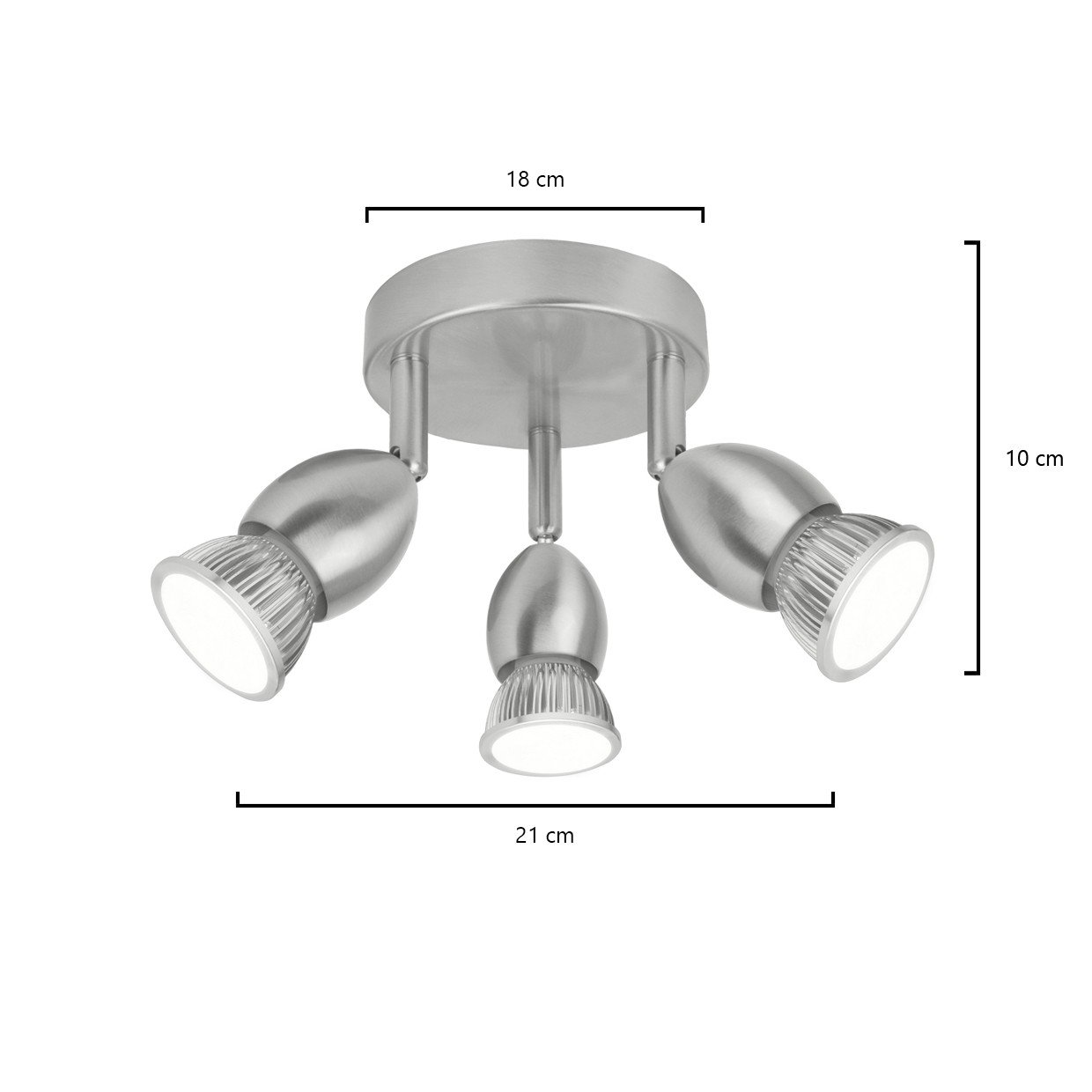 PLAFON 3L BALA NIQUEL SATINAD 3 X 40W GU-10 - Imagen 3