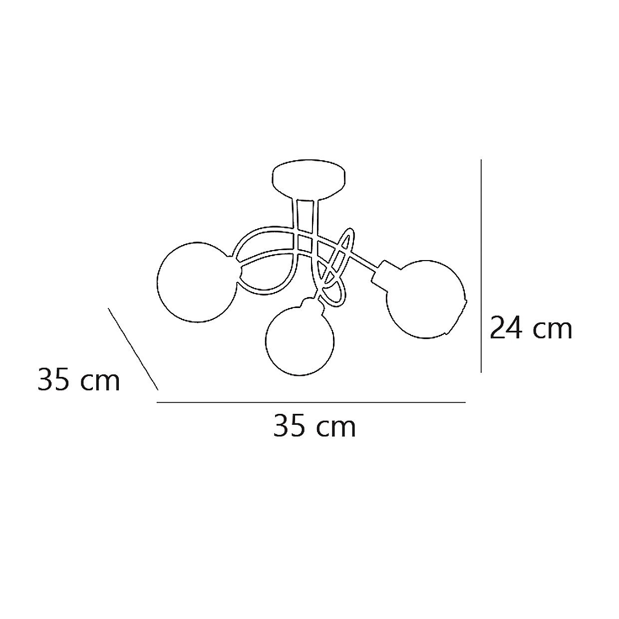 PLAFON 3L ROLO CROMO 3 X 40W G-9 - Imagen 3