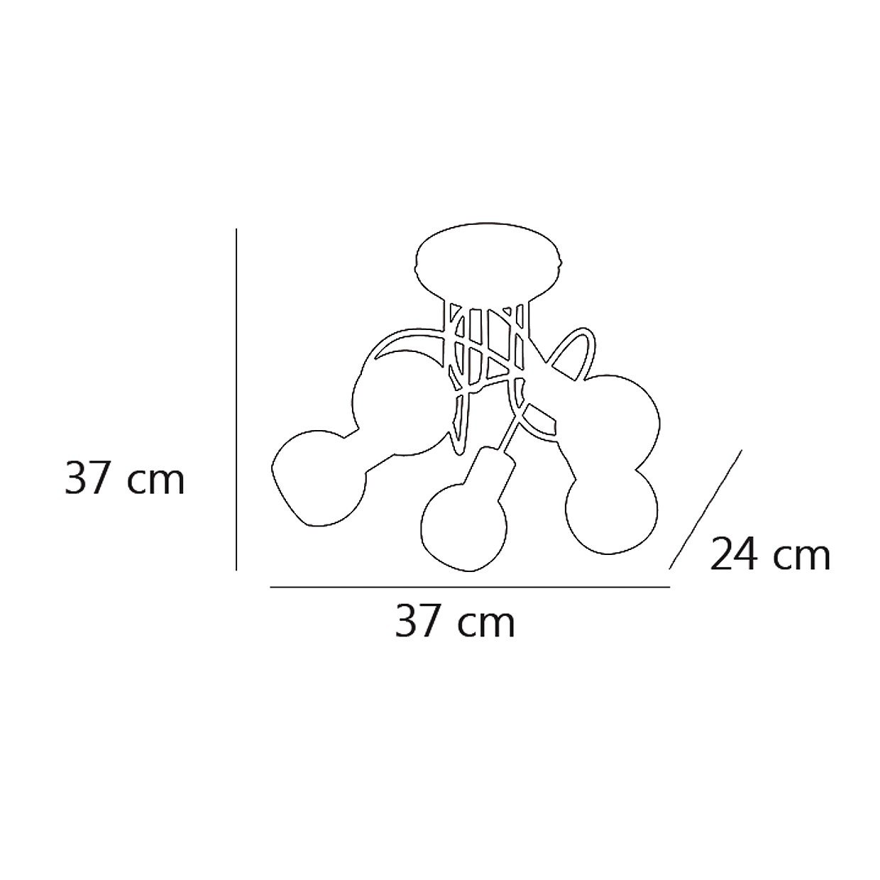 PLAFON 5L OPAL CUERO 5 X 40W E-14 - Imagen 3
