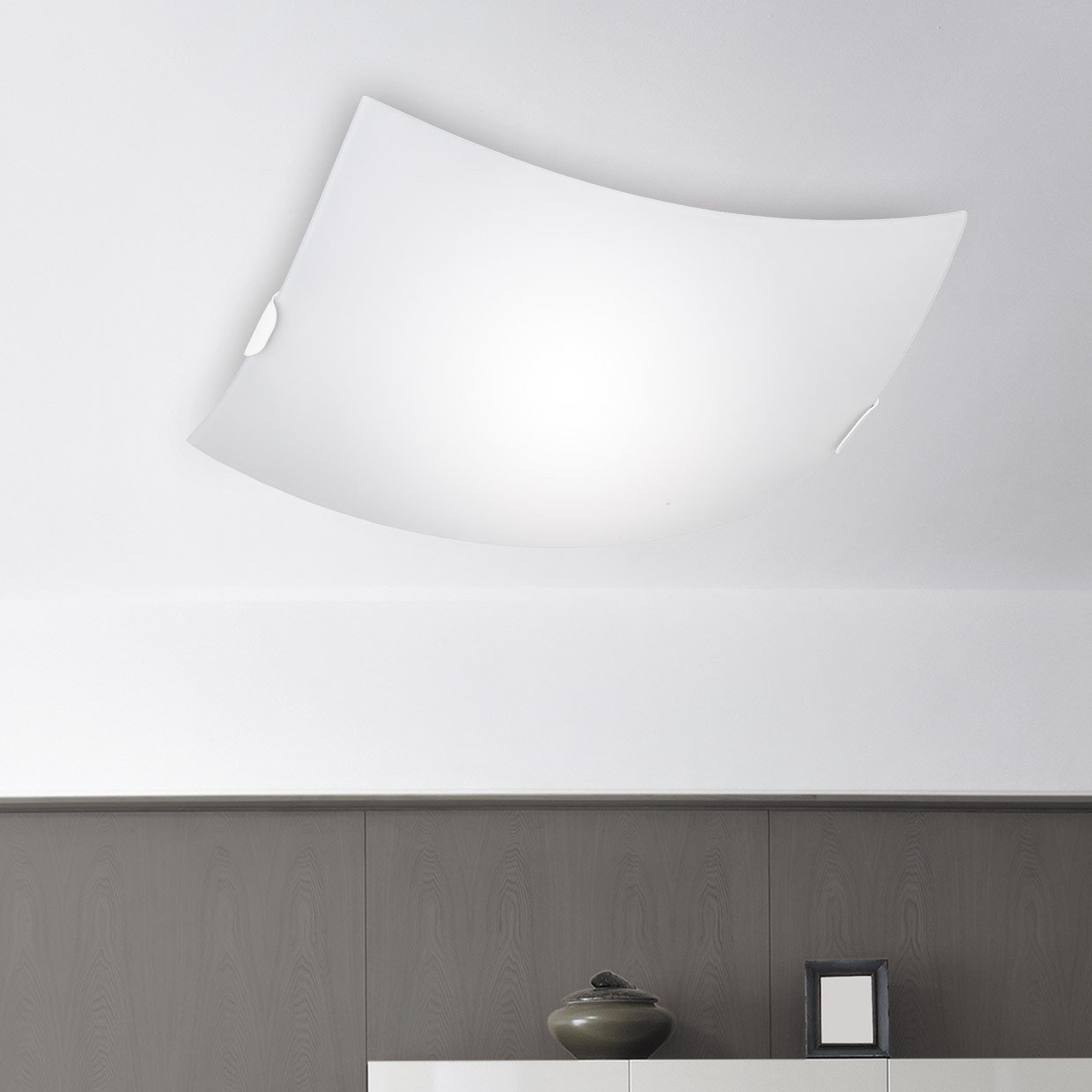 PLAFON NOMAD CUADRADO BLANCO 2 X 60W E-27 - 30CM - Imagen 3
