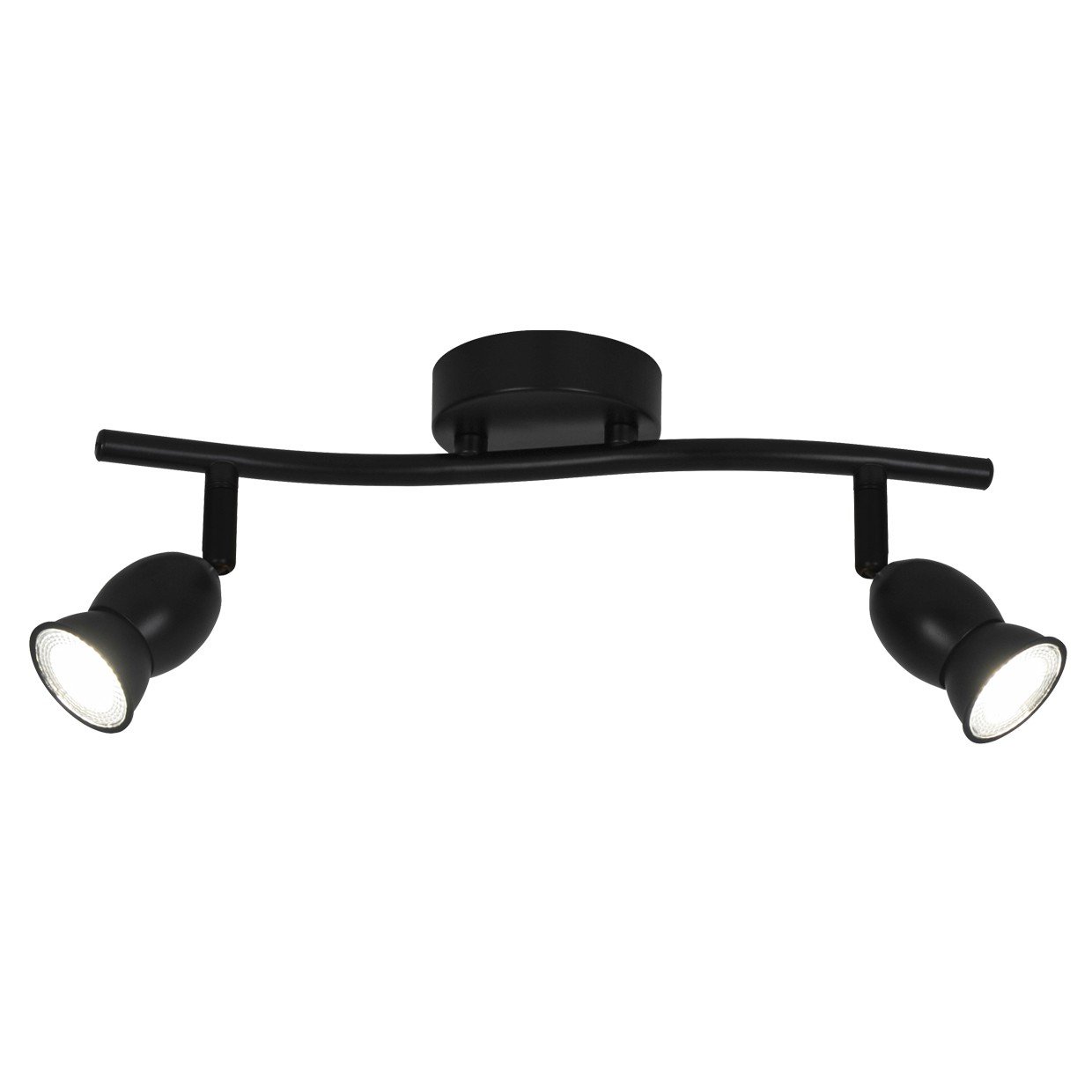 REGLETA 2L BALA NEGRO CON BOMB 2 X 40W GU-10