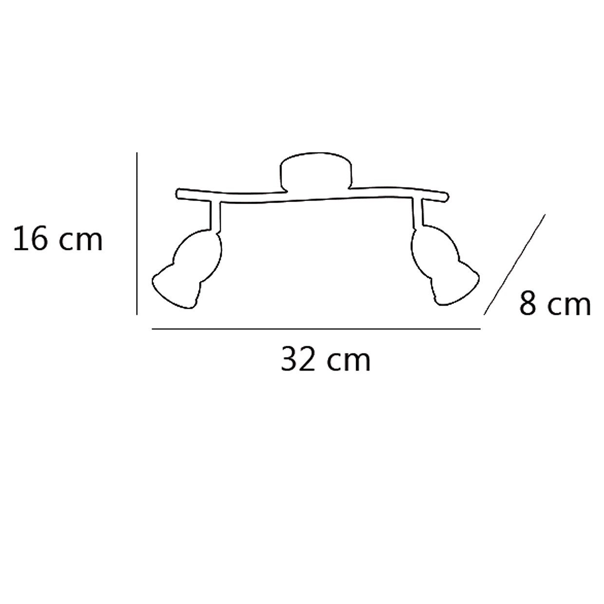 REGLETA 2L BALA NIQUEL SATINAD 2 X 40W GU-10 - Imagen 2