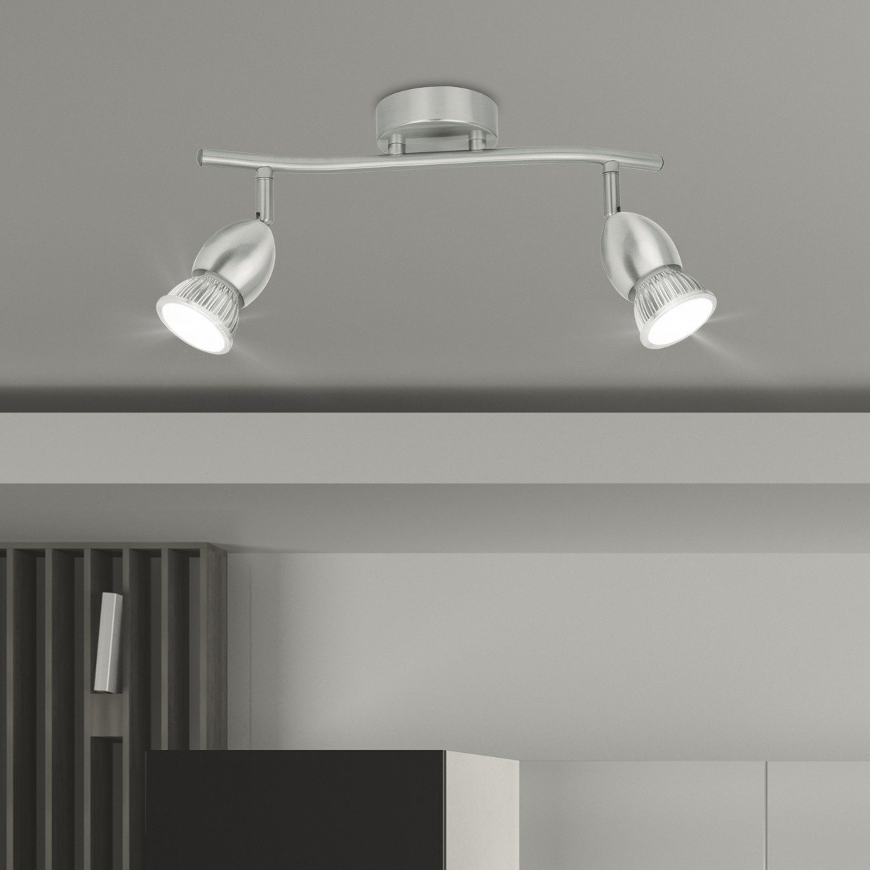 REGLETA 2L BALA NIQUEL SATINAD 2 X 40W GU-10 - Imagen 3