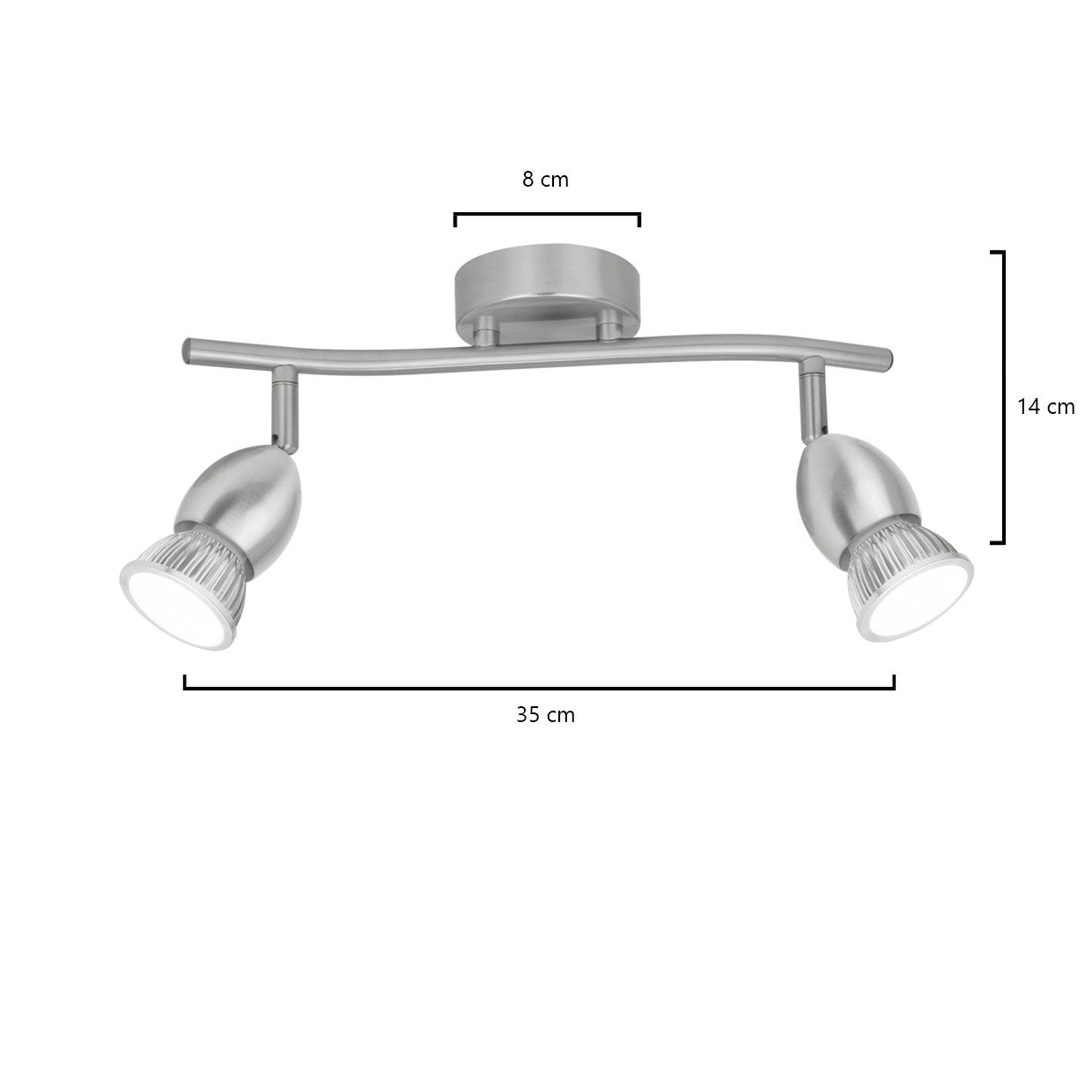 REGLETA 2L BALA NIQUEL SATINAD 2 X 40W GU-10 - Imagen 4