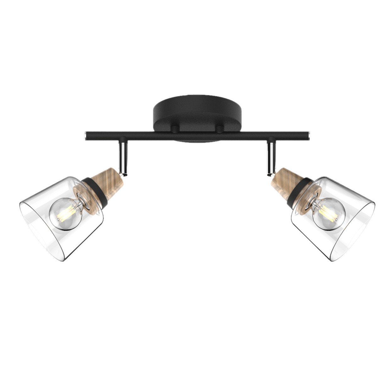 REGLETA 2L INDIGO NEGRO-MADERA 2 X 40W E-14 - Imagen 3