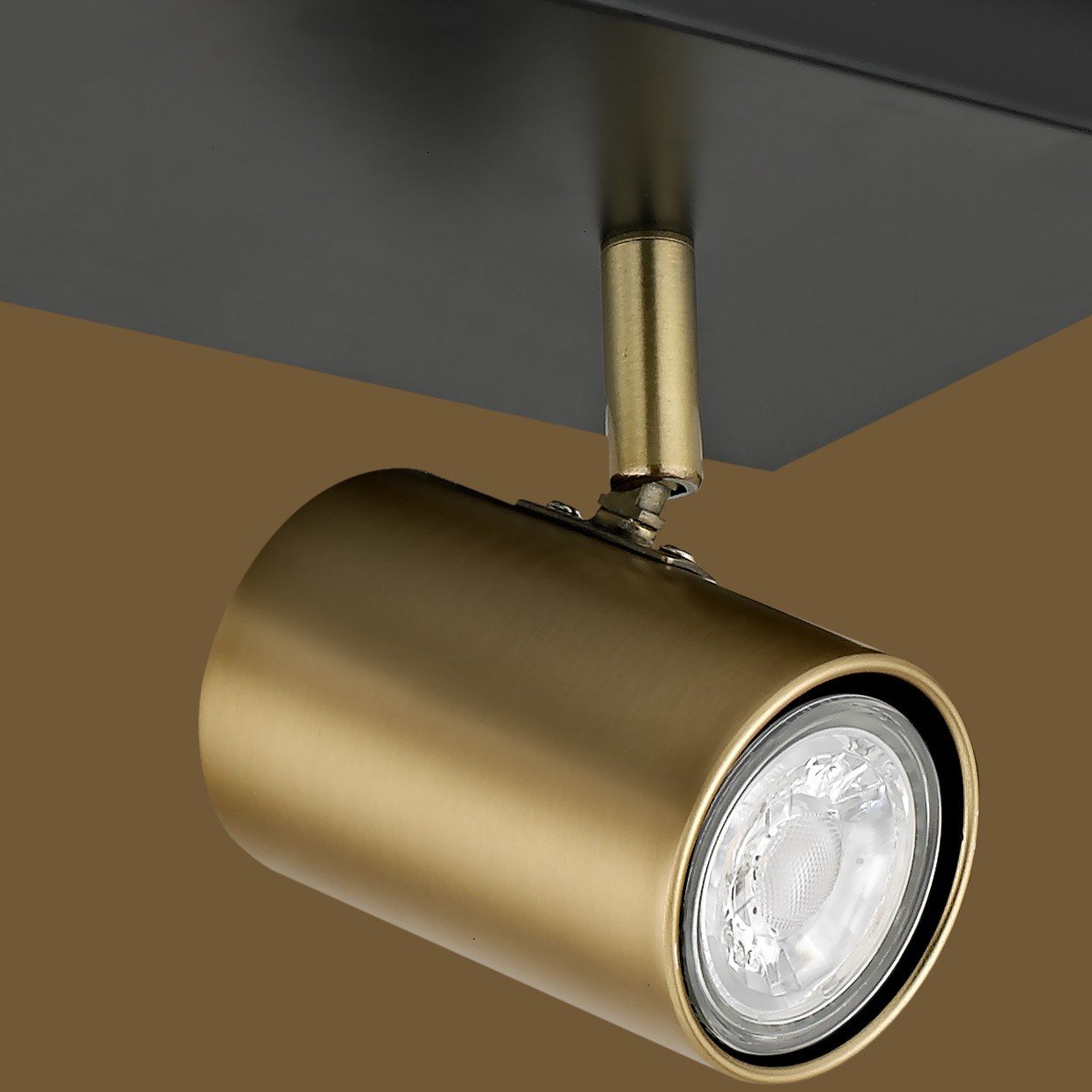 REGLETA 2L PAROS NEGRO-CUERO 2 X 10W GU-10 - Imagen 2