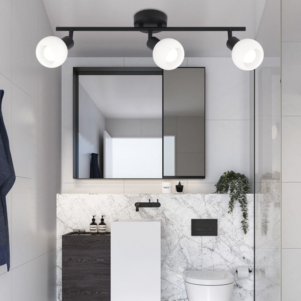 REGLETA 3L OPAL NEGRO MATE 3 X 40W E-14 - Imagen 4