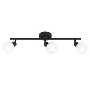REGLETA 3L OPAL NEGRO MATE 3 X 40W E-14