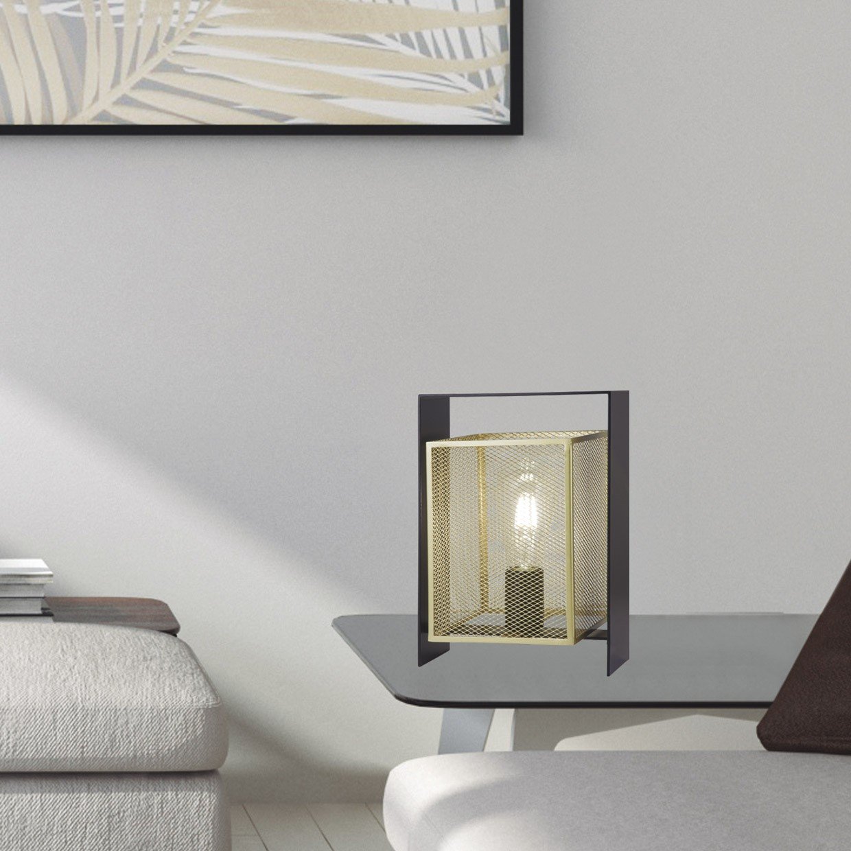 SOBREMESA NIMES NEGRO-ORO 1 X 60W E-27 - Imagen 2