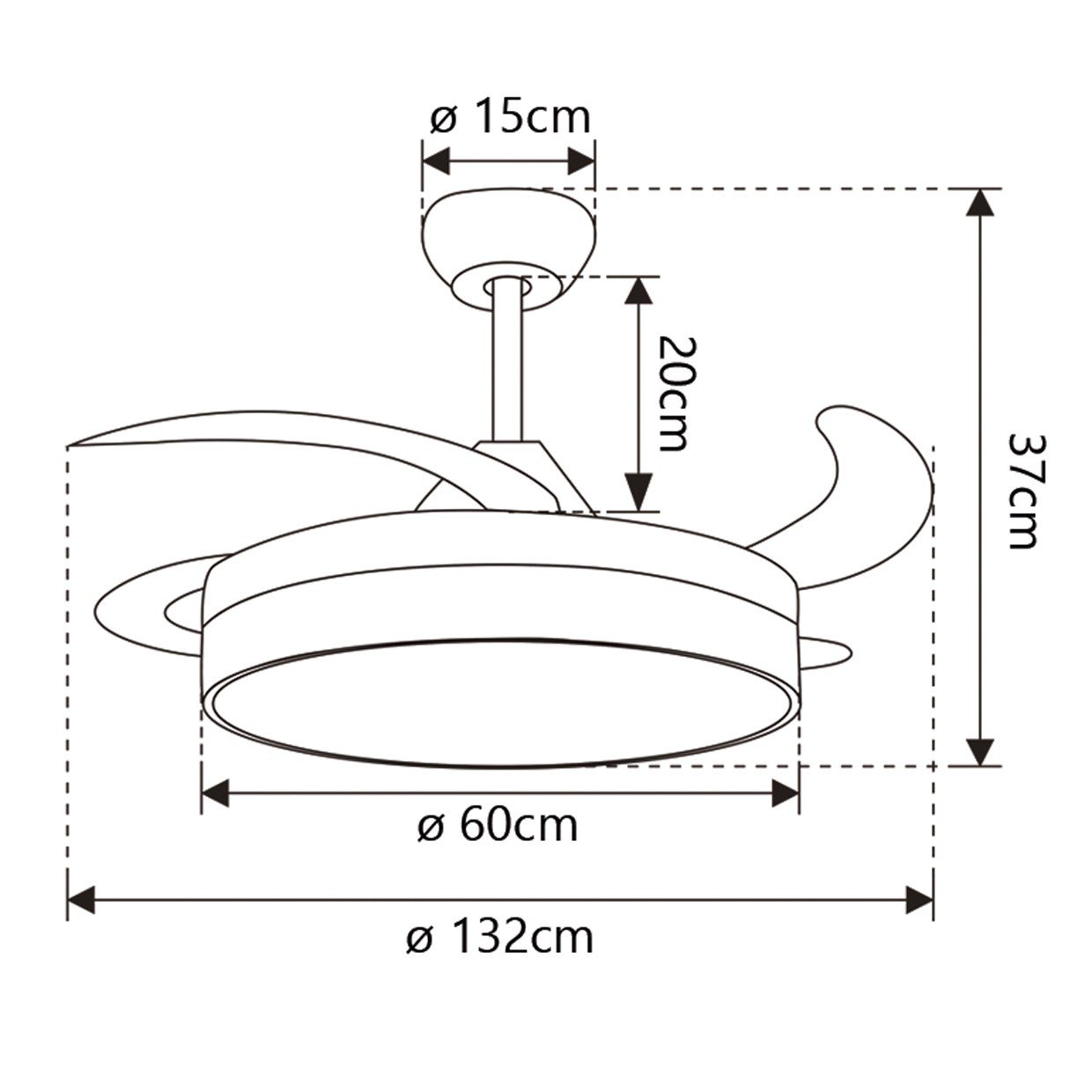 VENTILADOR HENRY XXL BLANCO 60CMS 5 PALAS - Imagen 3