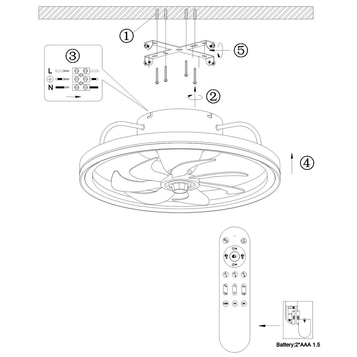 VENTILADOR TOM BLANCO 50CM - 7 PALAS - Imagen 7