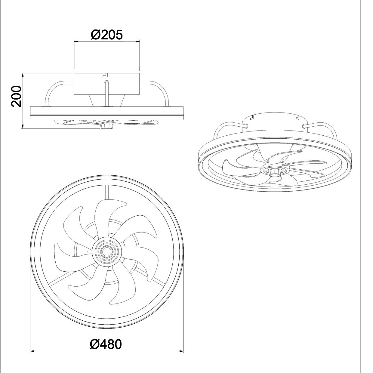 VENTILADOR TOM BLANCO 50CM - 7 PALAS