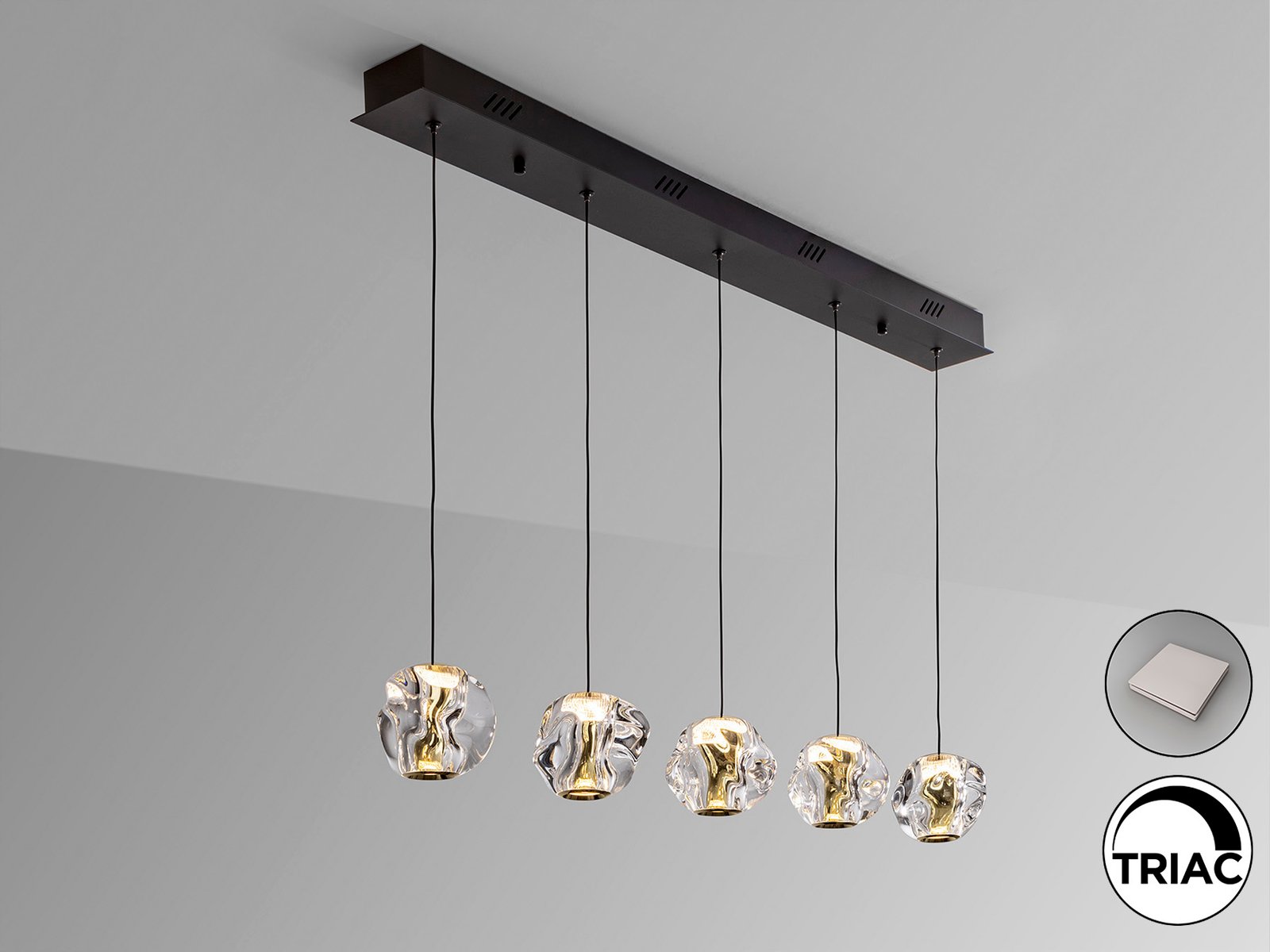 ZARIA- LAMP 5L- NEGRO/ORO/TRANSP DIM