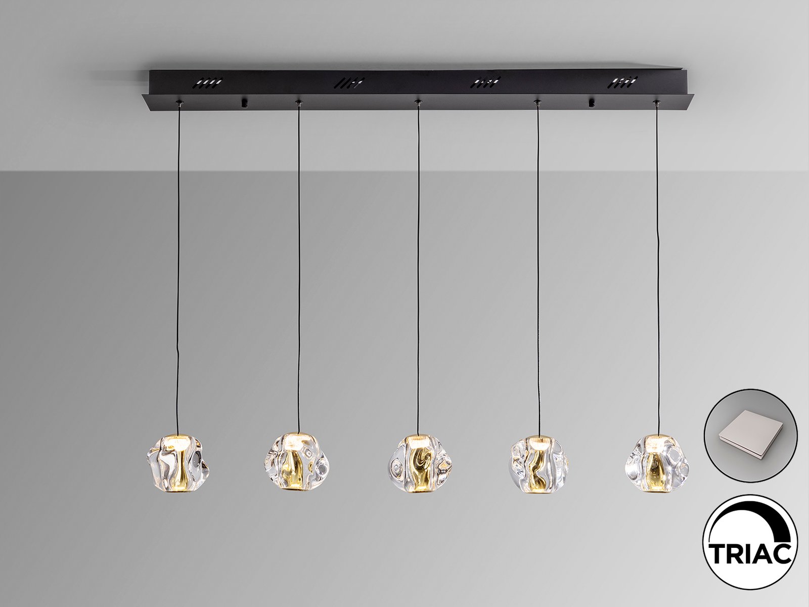 ZARIA- LAMP 5L- NEGRO/ORO/TRANSP DIM - Imagen 2