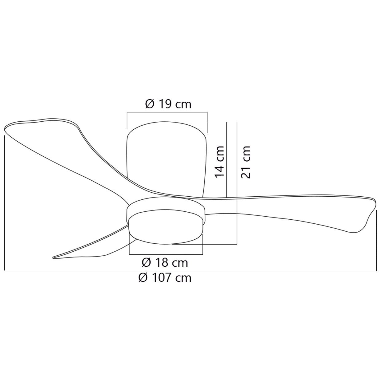 VENTILADOR KENT BLANCO 107CM 3 PALAS LED 18W - Imagen 2