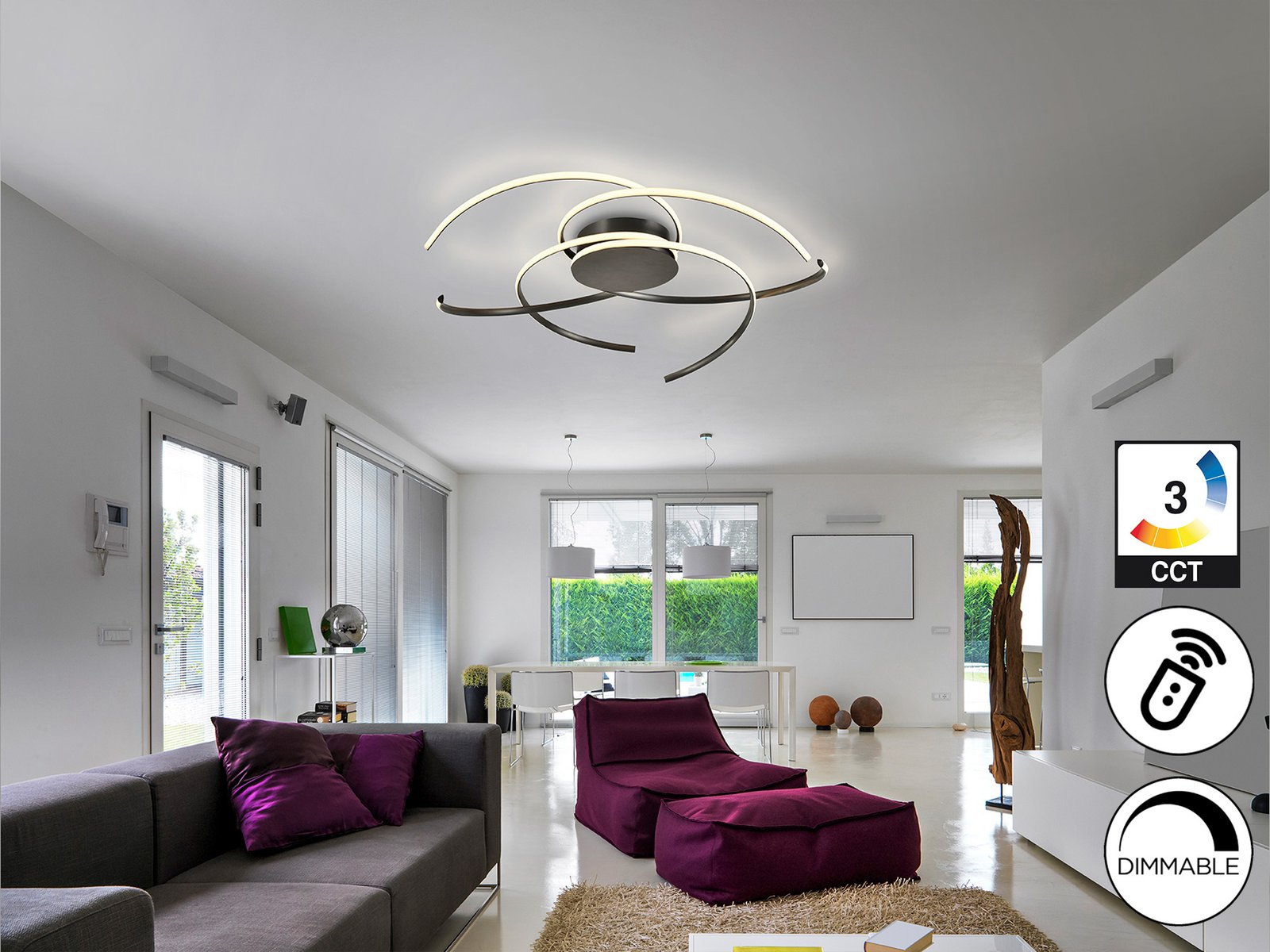 CADENCE- GRAN PLAFON- NEGRO - Imagen 2