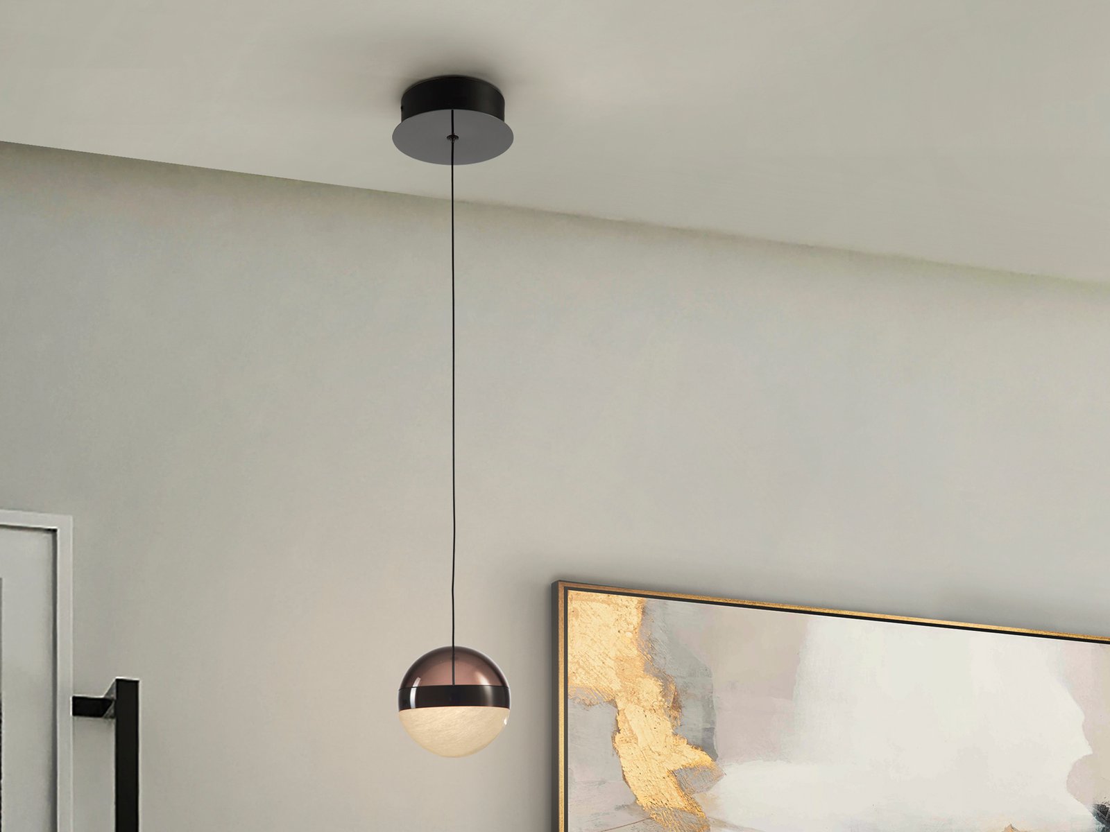 ORBES- LAMPARA 1L CROMO NEGRO D12