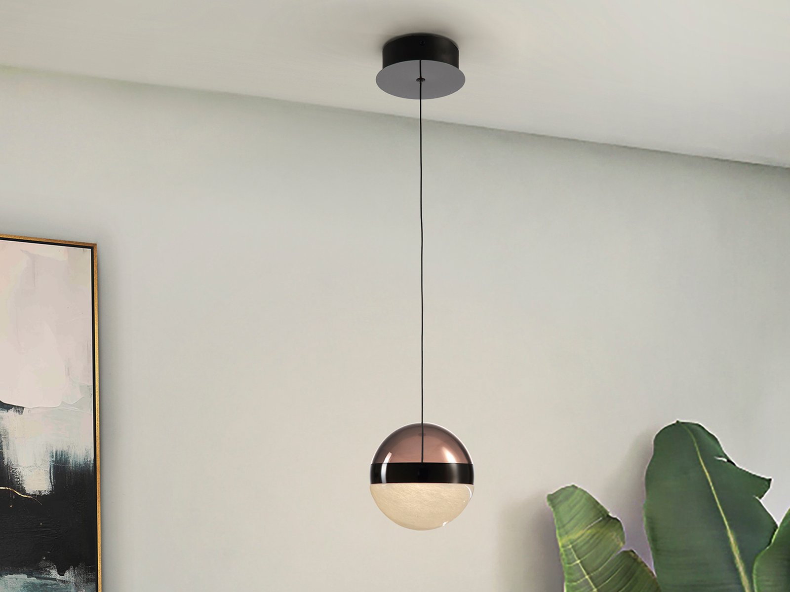 ORBES- LAMPARA 1L CROMO NEGRO D15