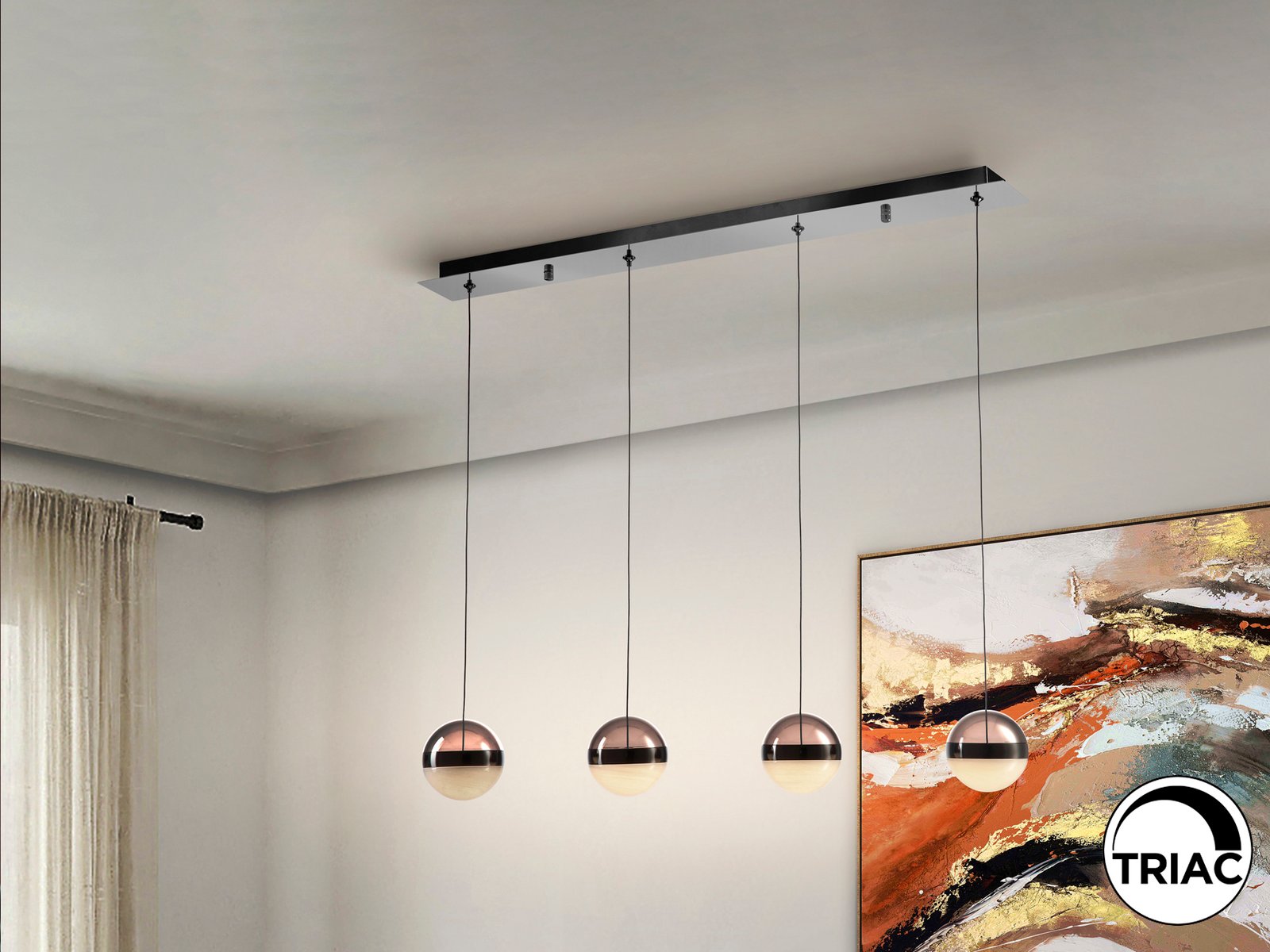 ORBES- LAMPARA 4L CROMO NEGRO D12