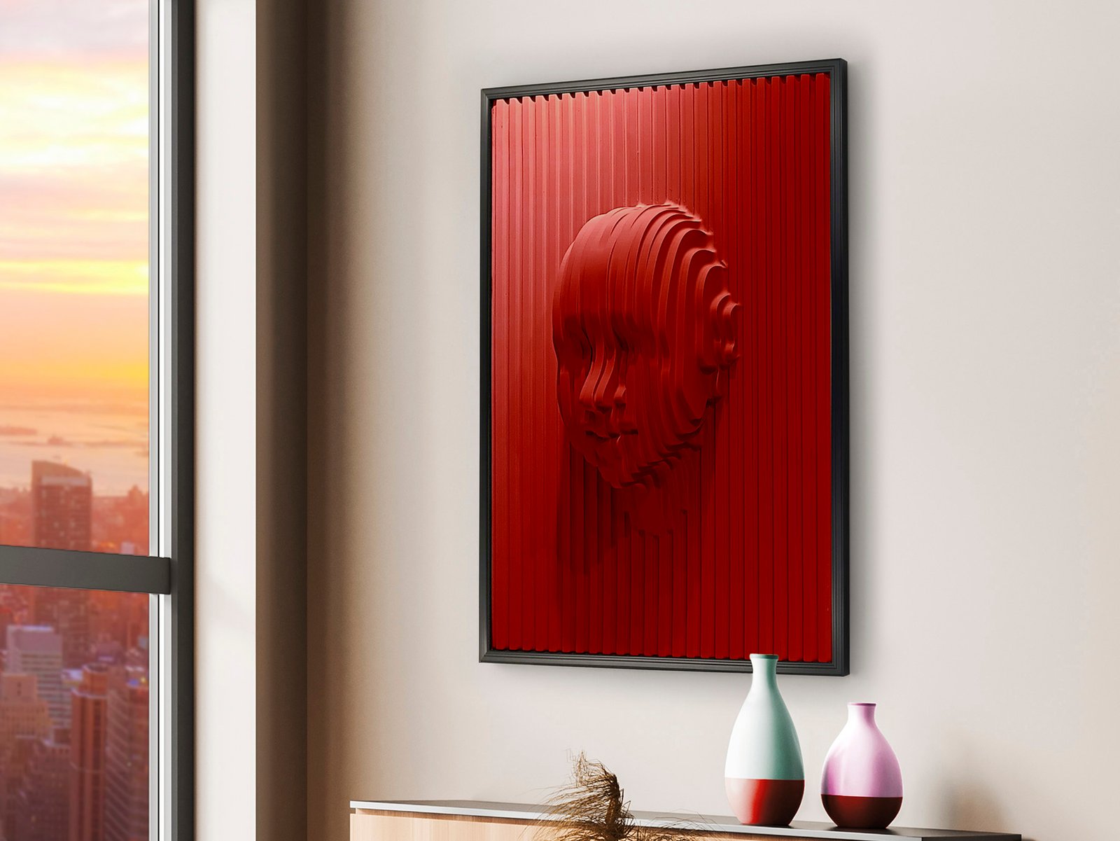 RED FACE - BAJORRELIEVE 90X120