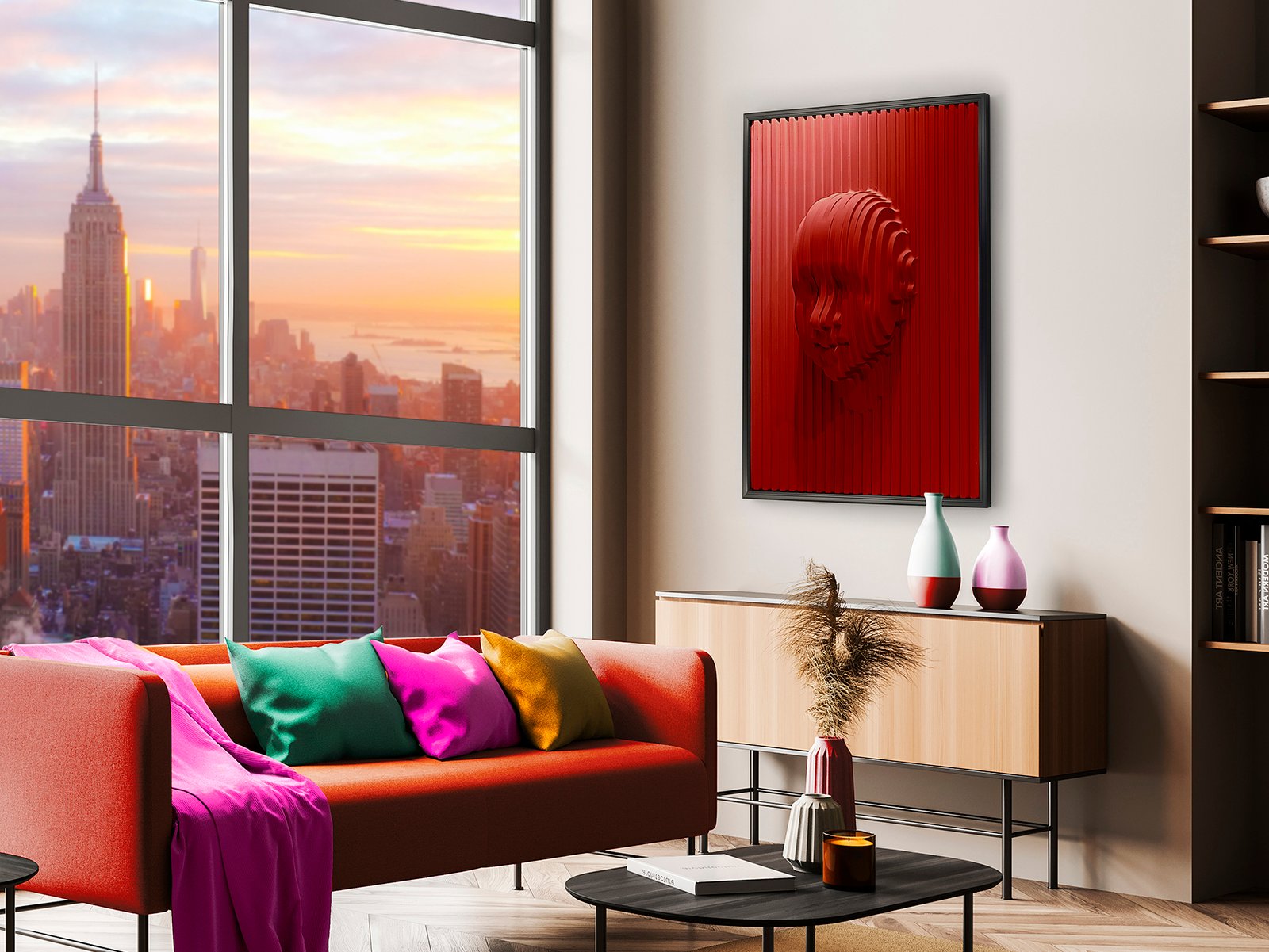 RED FACE - BAJORRELIEVE 90X120 - Imagen 2