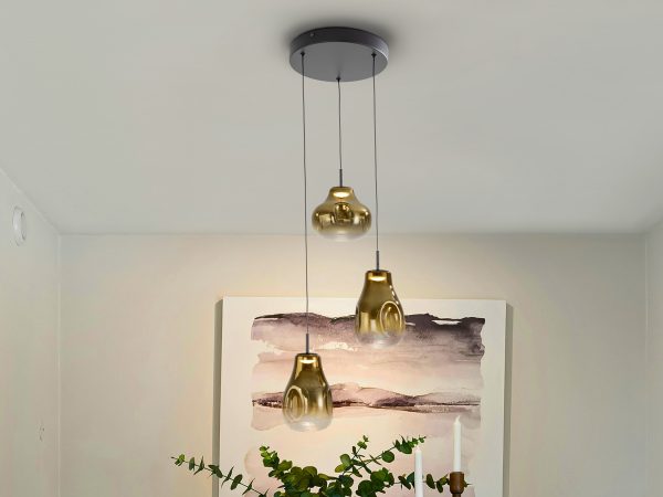 ALEDIS- LAMPARA 3L NEGRO-DORADO